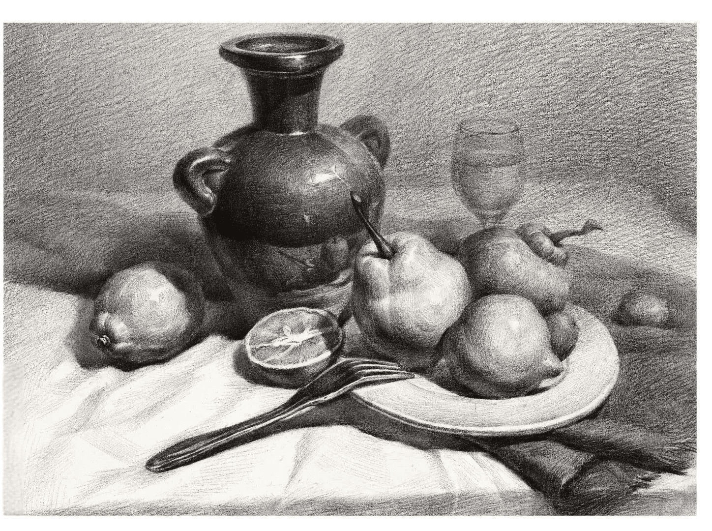 素描静物-水果组合