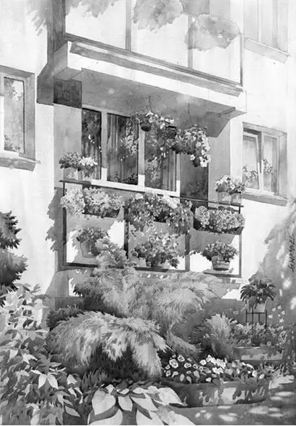 素描风景画黑白灰