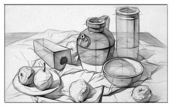 静物结构素描