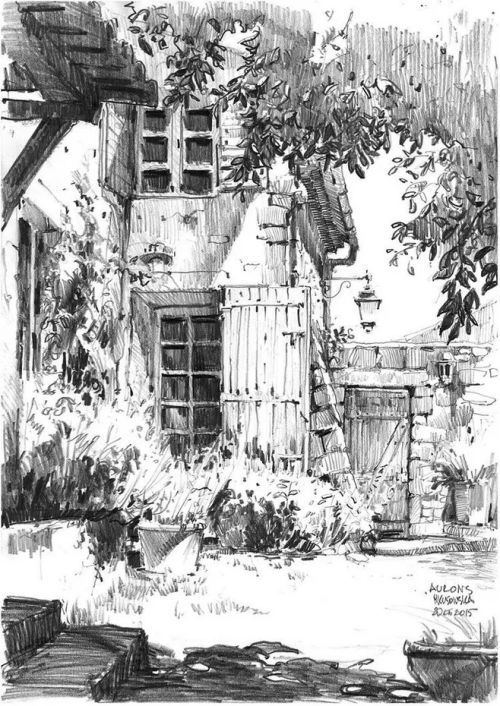 简单好看素描风景欣赏临摹图片大全 风景素描初学者简单入门绘画