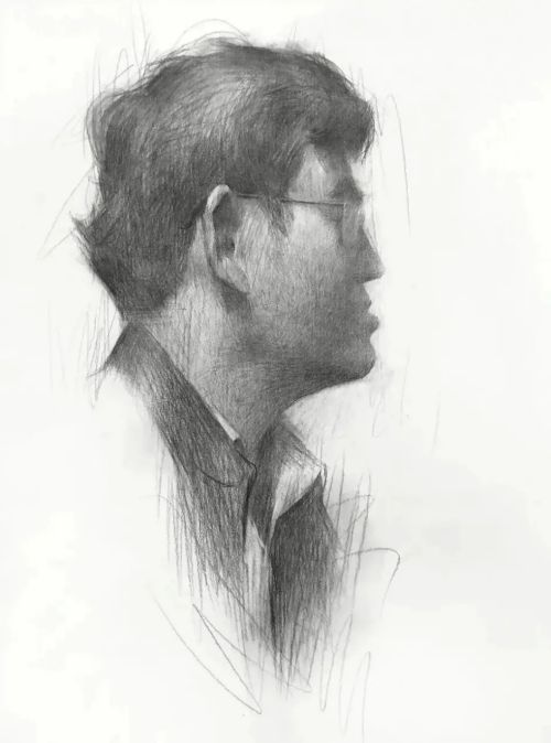 正侧素描头像刻画要点 素描考试必备全侧面素描头像