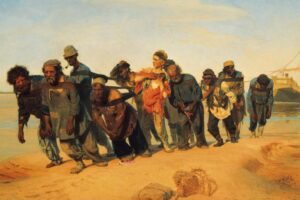 列宾作品世界名画《伏尔加河上的纤夫》赏析