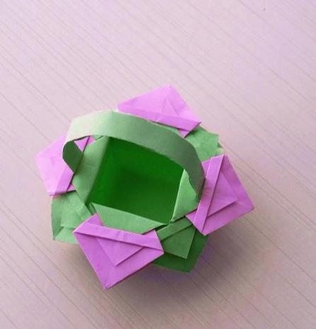 折纸花篮的折法，最简单的折纸花的方法(折纸花篮的折法简单)