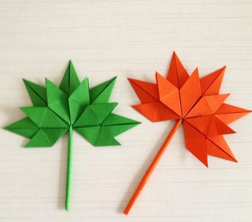 9岁儿童折纸枫叶的作法，折纸对孩子有什么好处(枫叶书签折纸)