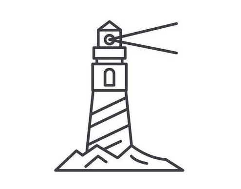 直线条灯塔简笔画