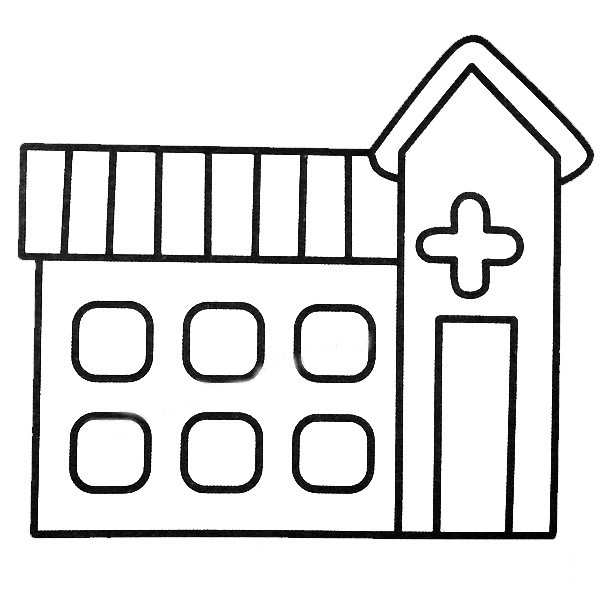 彩色的医院简笔画