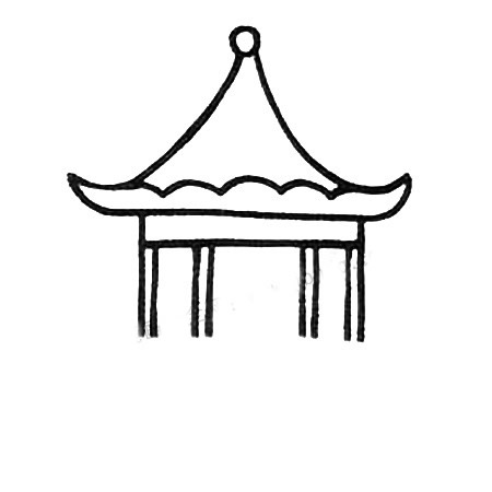 一步步教你画亭子简笔画 一步步教你画亭子简笔画