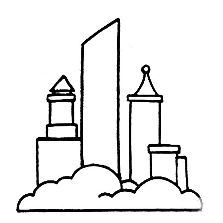 几步就会的高楼简笔画 几步就会的高楼简笔画