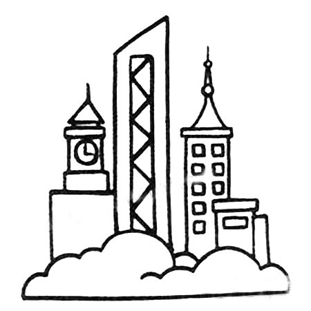 几步就会的高楼简笔画 几步就会的高楼简笔画