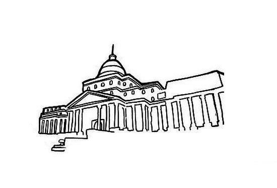 美国白宫的简笔画