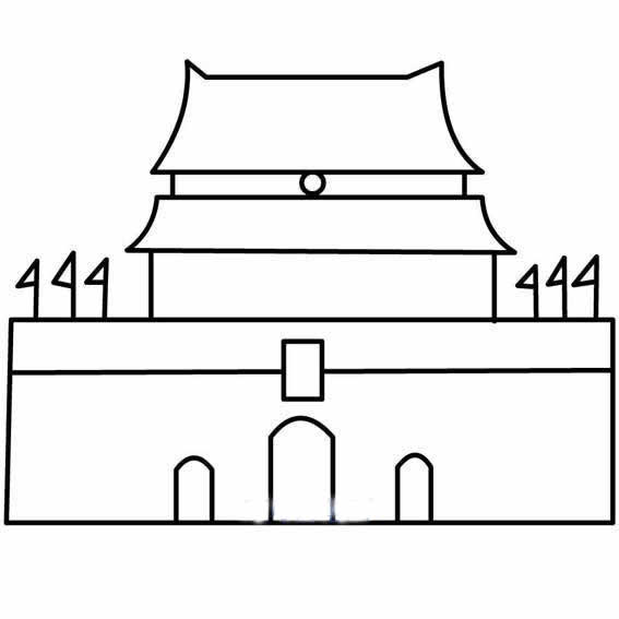 线条简单的天安门简笔画