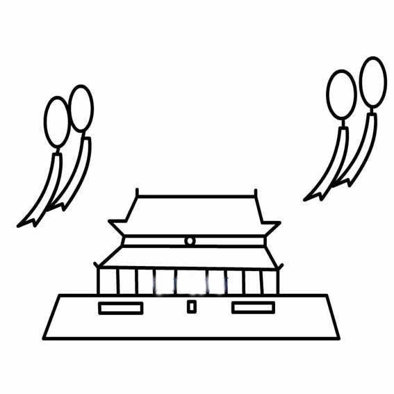 线条简单的天安门简笔画