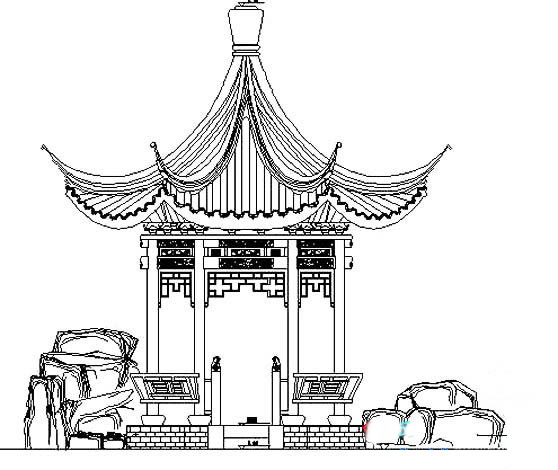 园林建筑亭子简笔画