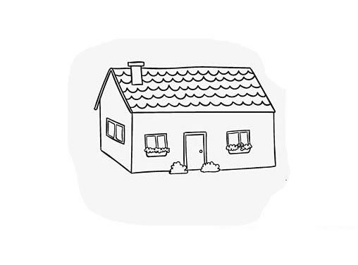 两张房子的简笔画