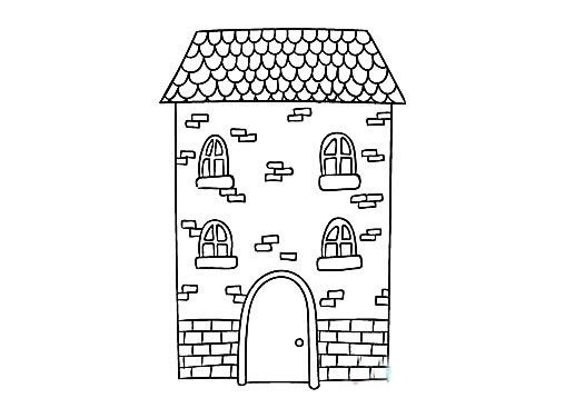 两张房子的简笔画