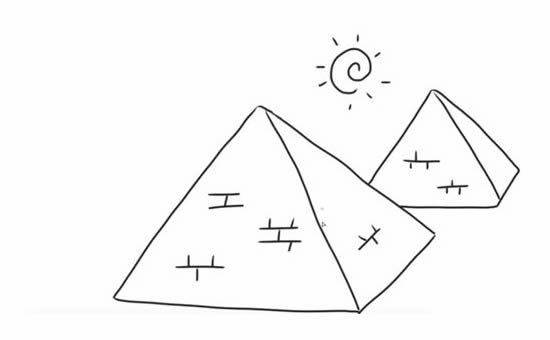 埃及金字塔简笔画详细画法