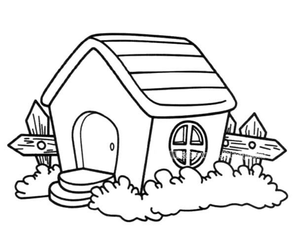 森林里漂亮的小屋简笔画