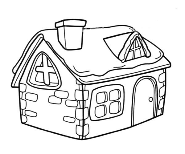 石头房子怎么画最简单