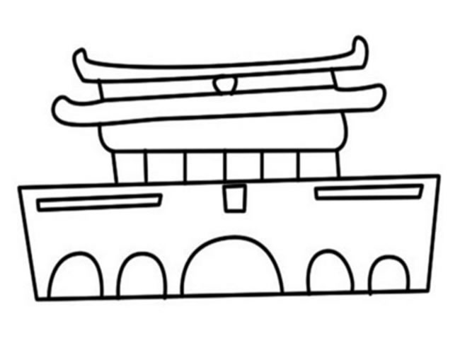 雄伟的天安门简笔画