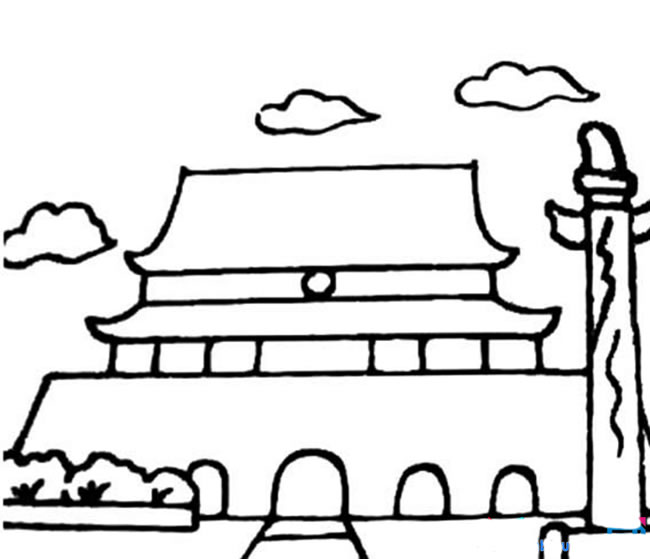 雄伟的天安门简笔画
