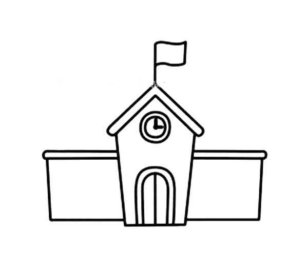 非常漂亮的学校简笔画