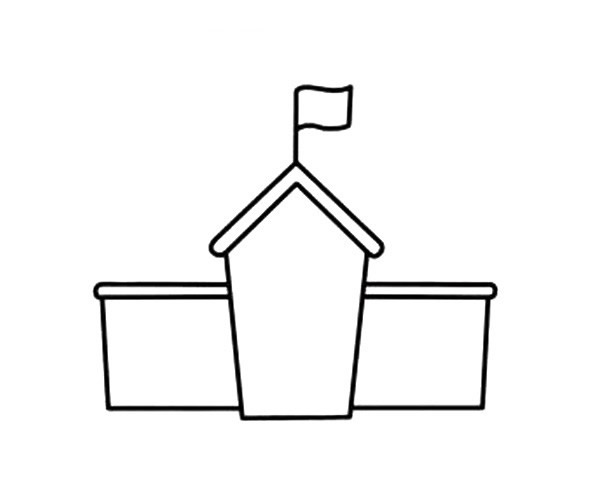 非常漂亮的学校简笔画
