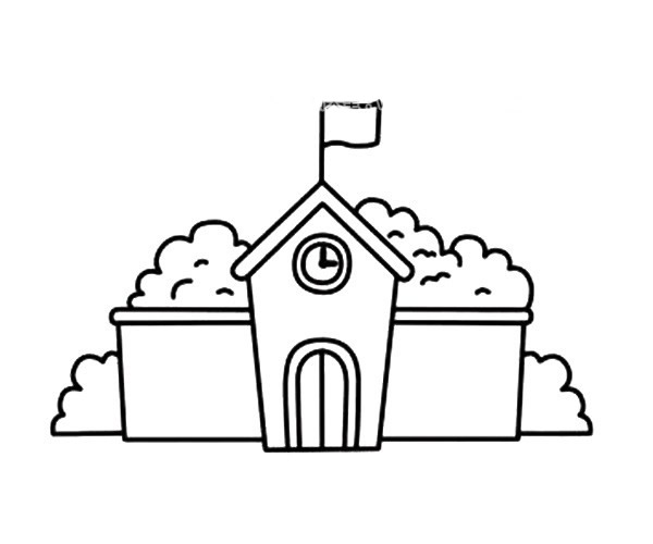 非常漂亮的学校简笔画