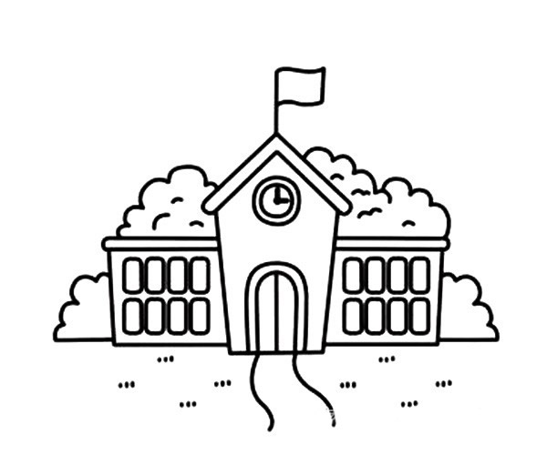 非常漂亮的学校简笔画