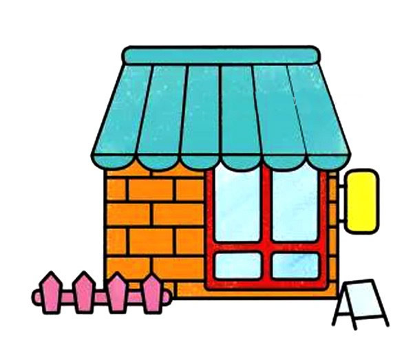 商店儿童简笔画步骤