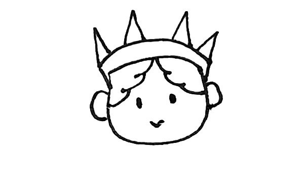 卡通有趣的自由女神简笔画