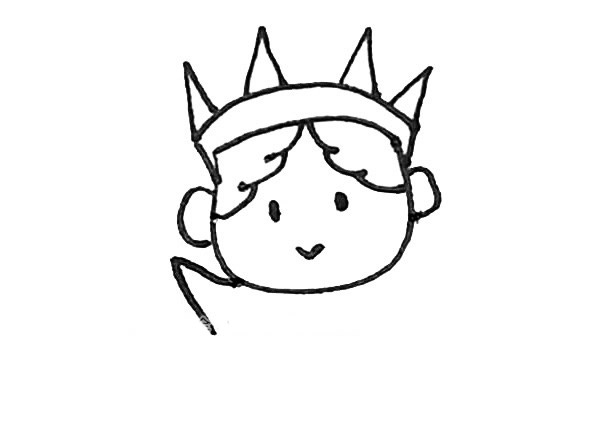 卡通有趣的自由女神简笔画