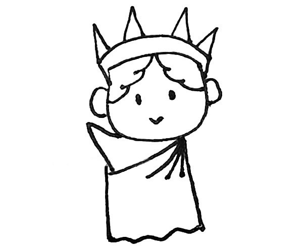 卡通有趣的自由女神简笔画