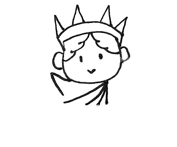 卡通有趣的自由女神简笔画