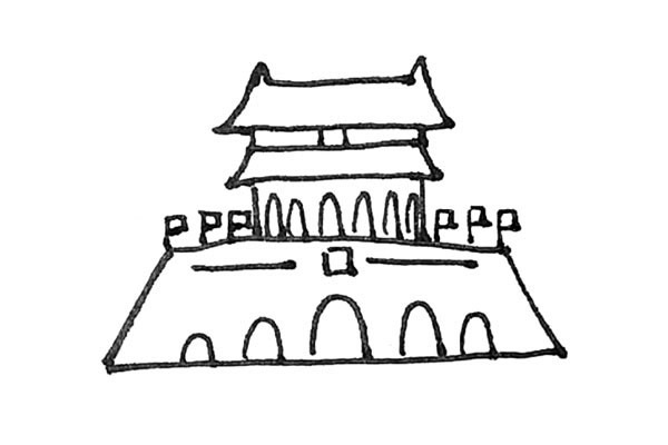 一步步教你画天安门 一步步教你画天安门