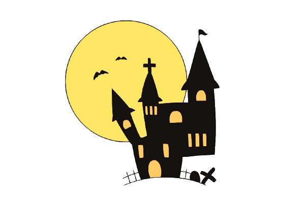 万圣节黑暗城堡简笔画