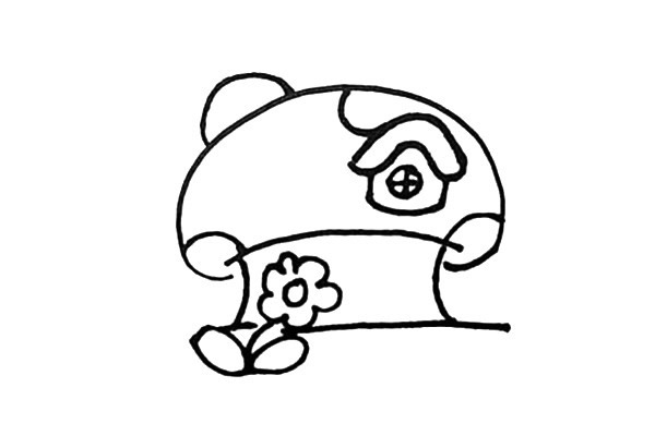 超简单蘑菇房子简笔画