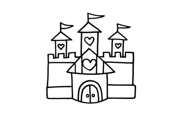 公主的爱心城堡简笔画