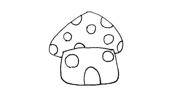 一步一步教你画蘑菇屋