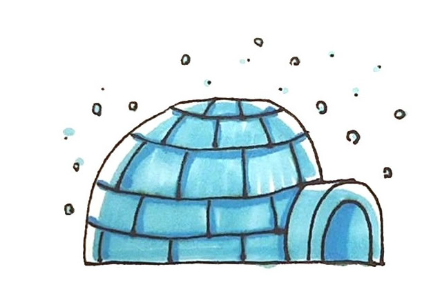 冰屋简笔画步骤