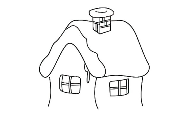 漂亮的雪屋简笔画