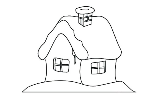 漂亮的雪屋简笔画