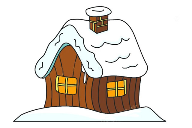 漂亮的雪屋简笔画