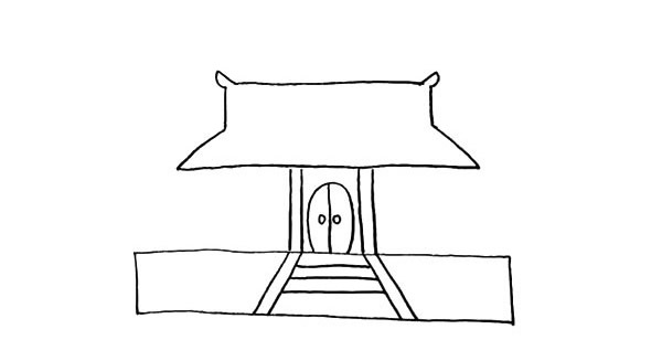 寺庙简笔画详细步骤