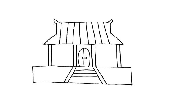 寺庙简笔画详细步骤