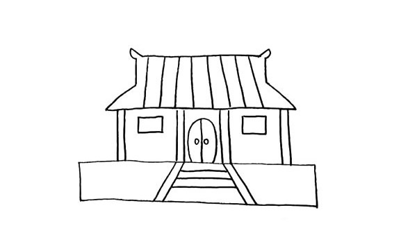 寺庙简笔画详细步骤