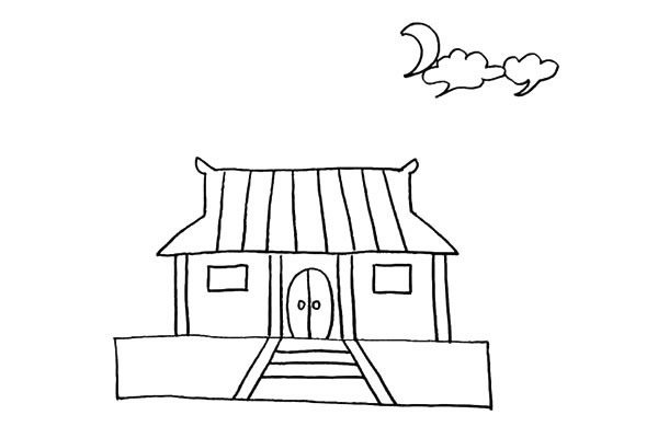 寺庙简笔画详细步骤