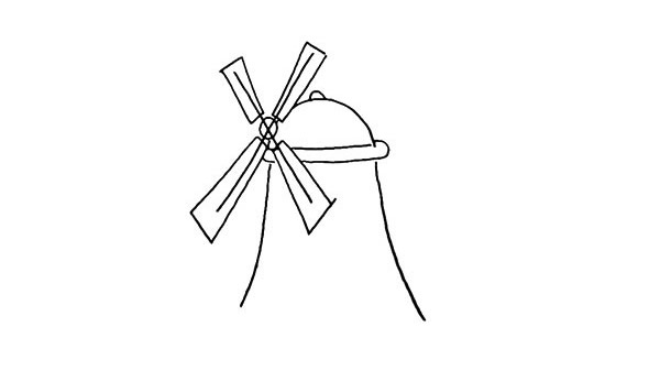 风车城堡简笔画步骤
