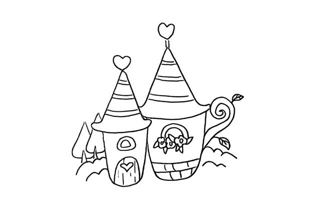 橘子小屋简笔画