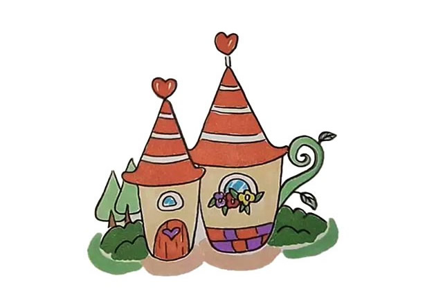 橘子小屋简笔画