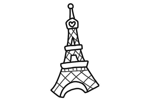 埃菲尔铁塔简笔画教程
